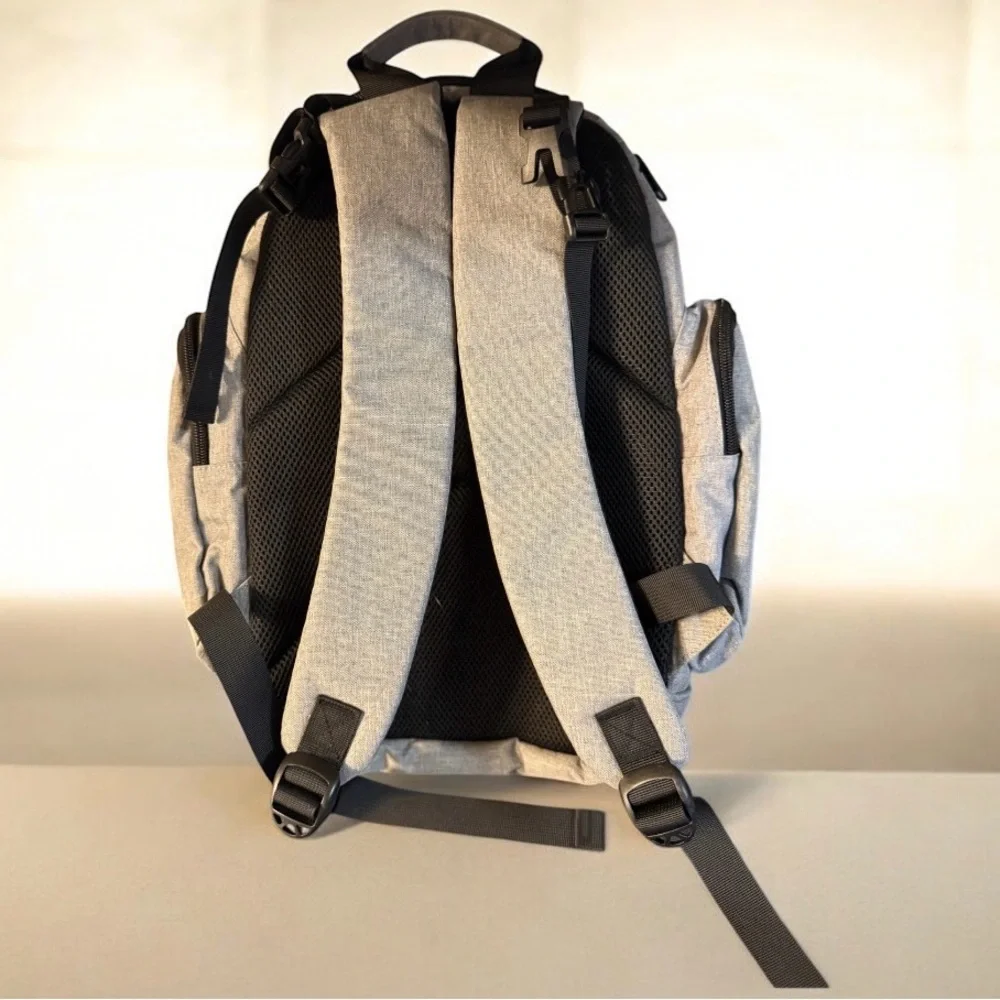 NWOT Mancro Laptop Backpack, Business Water Resistant Diaper Bag Gray Black